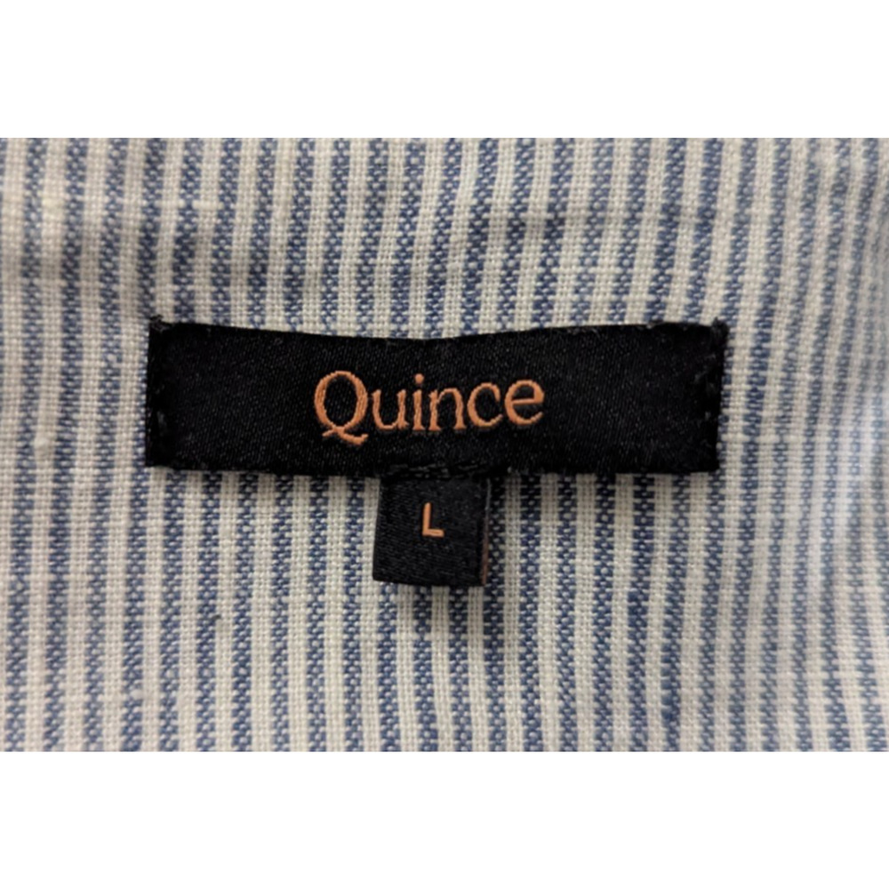 Quince Light Blue Striped Midi Shirt Dress - Picture 5 of 6